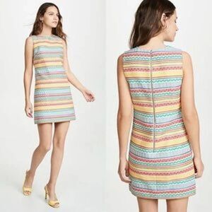 Alice + Olivia Coley Embroidered Aztec Stripe A-Line Dress Size 4 NWOT